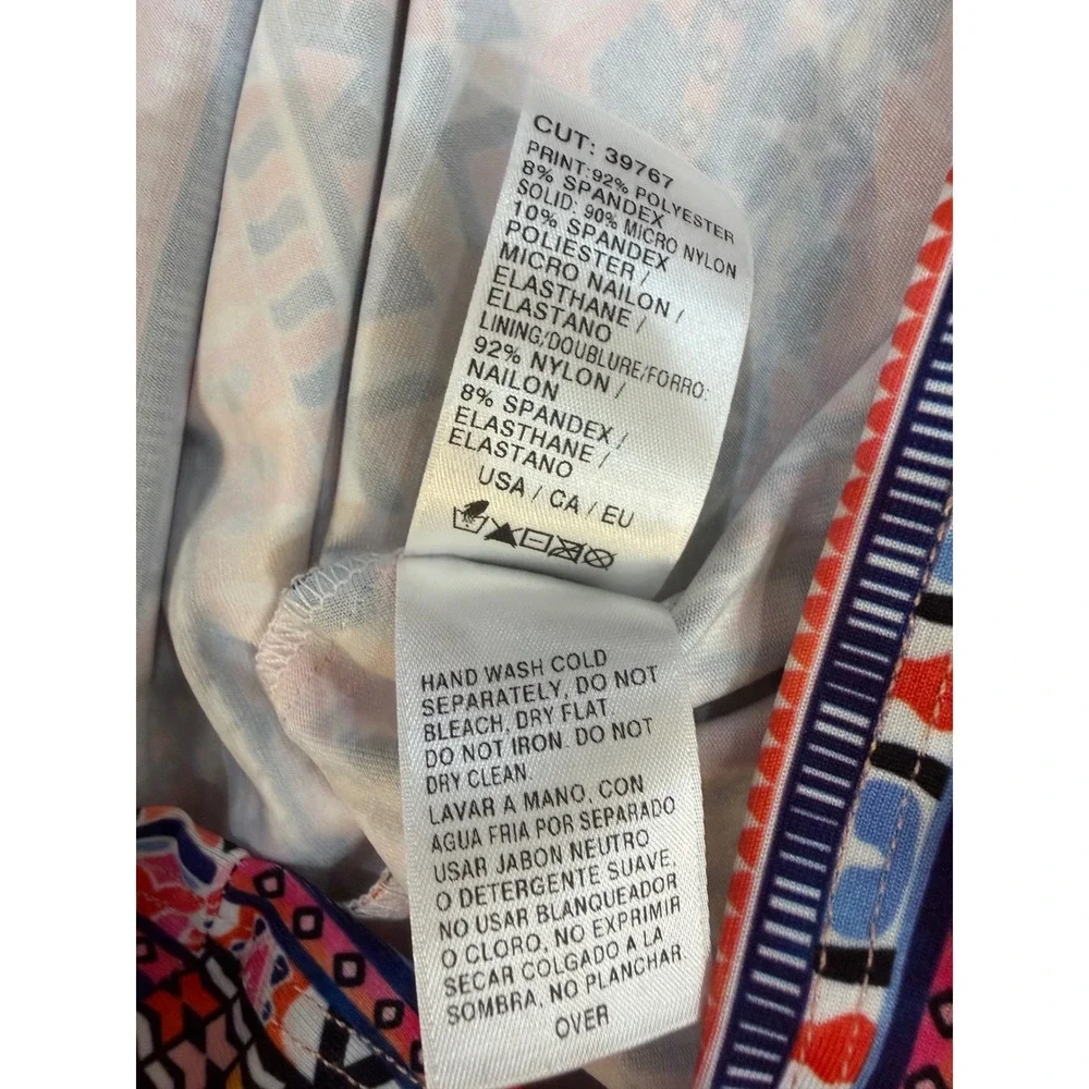 Next Tankini Top Women 32B/C Multi-Color‎ Geometric Tribal Racerback